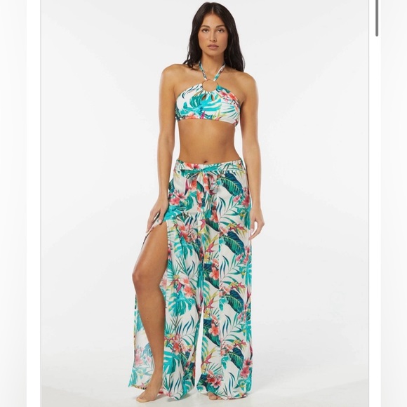 Vince Camuto Wrap Tie Cover Up Pants - Balines Floral - Picture 3 of 6